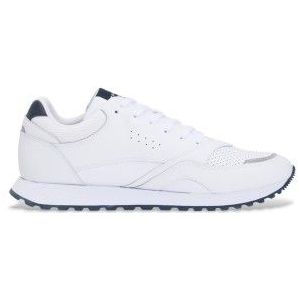 Tommy Hilfigervoor mannen. FM0FM05512 Leren sneakers Runner Eva wit (45), Leer, Plat, Veters, Casual