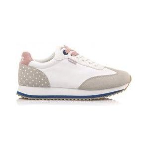Mustangvoor vrouwen. 69145 Trainers Nora wit (37), Stof, Plat, 1 tot 3 cm, Veters, Casual