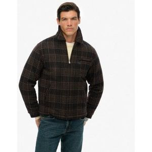 Superdry - Wool Blend Check Ranch Jas - Groen - Relaxte Pasvorm