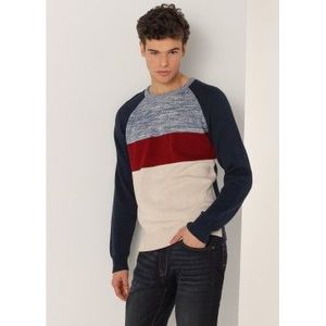 Lois Jeansvoor mannen. 176503363 Trui met marinestreepjes (S), Casual, Katoen, Acryl, Lange mouwen, Marineblauw