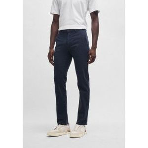 BOSSvoor mannen. 50533903 Marine Slim Chino Broek (38/34), Casual, Katoen, Marineblauw