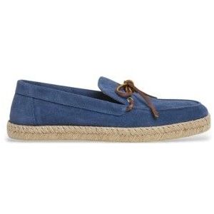 Hackett Londonvoor mannen. HMS21489 Altea veters blauw leren espadrilles (45), Plat, Casual