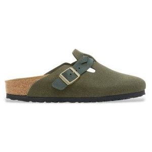 Birkenstockvoor vrouwen. 1030599 Boston gevlochten leren klompen groen (36), Leer, Plat, Geen, Casual