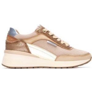 Carmelavoor vrouwen. 16265202-BEIGE Leren sportschoenen 162652 beige (37), Leer, 3 tot 5 cm, Veters, Casual