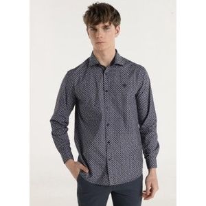 Bendorffvoor mannen. 840935611 Perfect navy overhemd (S), Casual, Katoen, Klassiek, Lange mouwen, Marineblauw