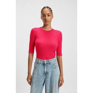 BOSSvoor vrouwen. 50531475 T-shirt Fennina roze (S), Casual, Wol, Korte mouwen