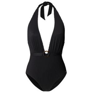 Pepe Jeansvoor vrouwen. PLB10532 Zwart bikinibroekje van geribde stof (L), Strandkleding, Polyester