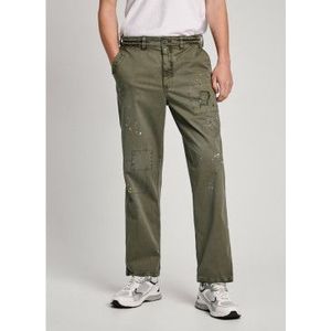 Pepe Jeansvoor mannen. PM211787 Relaxte broek met distressie groen (31), Casual, Katoen