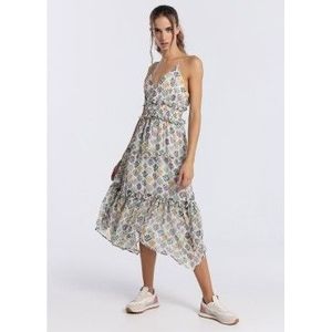 Lois Jeansvoor vrouwen. 447642285 Veelkleurige midi-jurk (XS), Casual, Polyester, Mouwloos / spaghettibandjes