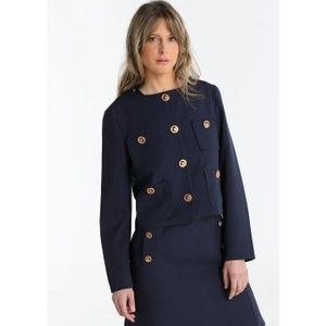 Victorio & Lucchino, V&Lvoor vrouwen. 370108114 Chanel Jas marine (XS), Casual, Polyester, Marineblauw
