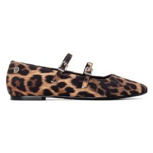 Xtivoor vrouwen. 14470101-LEOPARDO Schoenen 144701 bruin (37), Plat, Gesp, Casual, Dierenprint