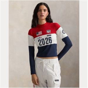Polo Ralph Laurenvoor vrouwen. 211B17515001 Team Usa Stretch Mockneck Sweater veelkleurig (M), Casual, Katoen