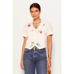 Rixovoor vrouwen. 030.05152.225.06467 Blouse Immie wit (S), Casual, Viscose, Korte mouwen