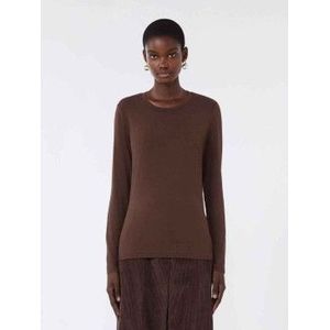 Weekend Max Mara - T-shirt - Bruin - Casual - Lange Mouwen - Biokatoen