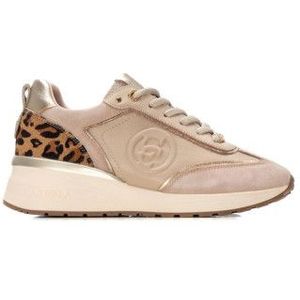 Carmelavoor vrouwen. 16244102-BEIGE Leren sportschoenen 162441 beige (37), Leer, 3 tot 5 cm, Veters, Casual