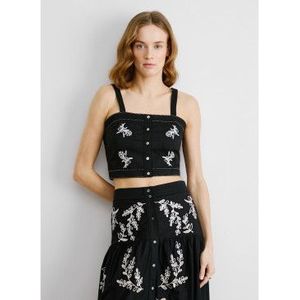 Pepe Jeansvoor vrouwen. PL305051 Earby katoenen poplin top zwart (M), Casual, Mouwloos / spaghettibandjes