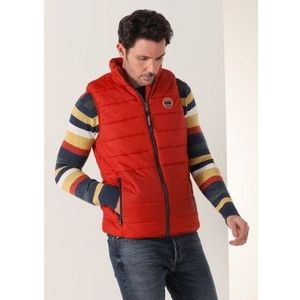 Lois Jeansvoor mannen. 187953423 Lichtgewicht gewatteerd gilet rood (S), Casual, Nylon