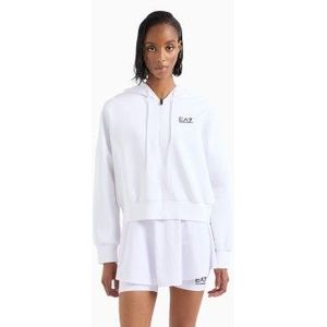 EA7voor vrouwen. 7W000207_AF12116 Wit vest sweatshirt (M), Casual, Sportief, Katoen, Meerdere sporten