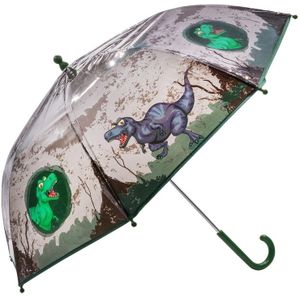 BB kinderparaplu transparant  jongens dinosaurus groen