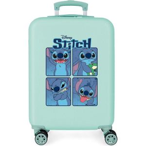 Stitch meisje koffer ABS 55cm twister wielen turquoise