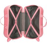 Hello Kitty Rolling Suitcase 4 Wheels Hearts & Dots Pink
