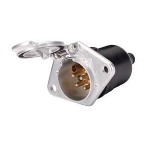 Hella - Stekkerdoos - 7-polig - Metaal - Vlakstekkeraansluiting - Inbouwmodel - 24V - 15A