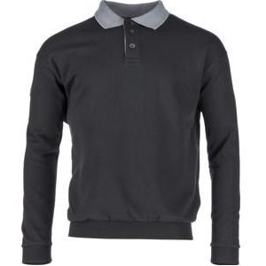 Kramp Polosweatshirt zwart-grijs 2XS