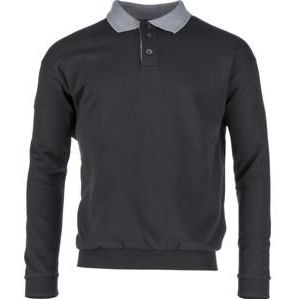 Kramp Polosweatshirt zwart-grijs maat XS