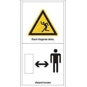 Brady Sticker waarschuwing rondvliegende delen 50x96mm