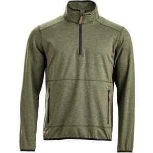 Kramp Heren fleece sweater met halve rits olijfgroen M