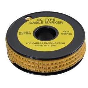 xx Kabelcodering cijfer 5 geel 3.0-4.2mm rol 1000stuks