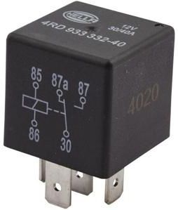 HELLA - Relais - Arbeidsstroom - 12 Volt - 30A/40A - 5 Contacten