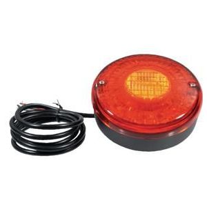 Achterlicht - LED - Rond - Opbouw - 12/24V - Behuizing Zwart - 18 LED's