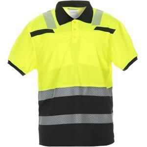 Hydrowear Poloshirt Thorne korte mouwen Trendy Hi-Vis geel/zwart maat M