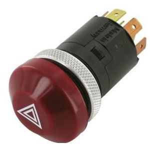 Hella - Alarmlichtschakelaar - Drukschakelaar Inbouw Groot - 1 x 12V 1,2W