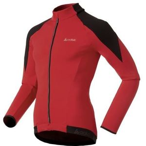 Odlo Bike standup collar fietsshirt lange mouwen rood met zwart heren