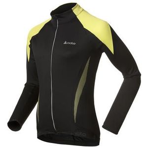 Odlo Bike standup collarFIRE fietsjack lange mouwen zwart met geel heren