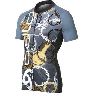 Odlo Bike standup collar fietsshirt korte mouwen zwart heren grijs