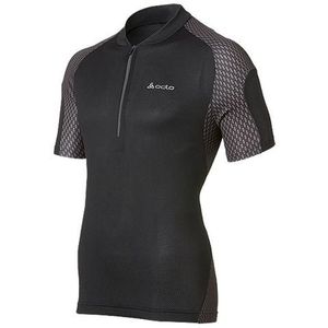Odlo Bike standup collar fietsshirt korte mouwen zwart heren zwart