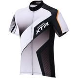 Shimano Race Print fietsshirt korte mouwen wit met zwart en oranje heren