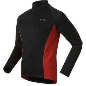 Odlo Bike standup collarWARM fietsshirt lange mouwen zwart met rood heren
