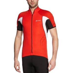 Odlo Bike standup collar fietsshirt korte mouwen rood met zwart en wit heren rood met wit