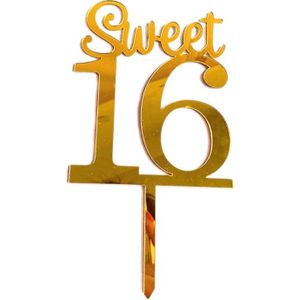 Sweet 16 Cake Topper (Goud)
