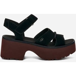 UGG New Heights mit Knöchelriemen für Damen in Black, Größe 43, Veloursleder