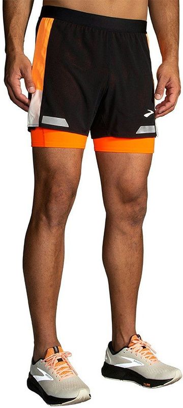 Brooks Run Visible 2in1 5 Inch Short 2.0 Heren