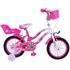 Volare Lovely Meisjesfiets 14 inch - Roze Wit