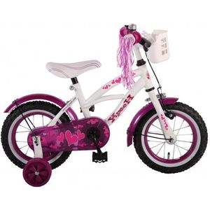 Yipeeh Heart Cruiser Meisjesfiets 12 Inch - Wit/ Paars