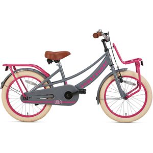 SuperSuper Lola Meisjesfiets 18 inch - Grijs/Roze