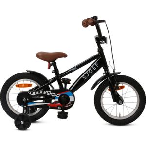 SJOEF Race Jongensfiets 14 inch - Zwart