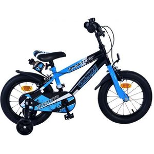 Volare Sportivo Kinderfiets - Jongens - 14 inch - Blauw Zwart - Twee Handremmen